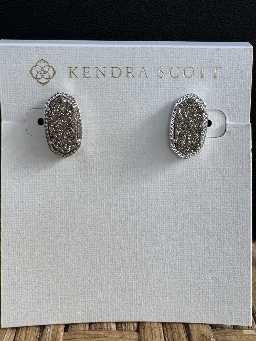 Kendra Scott Ellie Silver & Silver Drusy Stud Earrings
